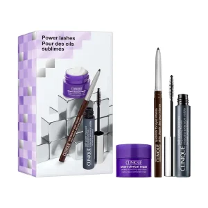 Clinique Power Lashes Set (Clinical Repair Wrinkle Correcting Eye Cream+Lash Power Mascara Bk Onyx+Quickliner For Eyes Intense 0.14g Chocolate)